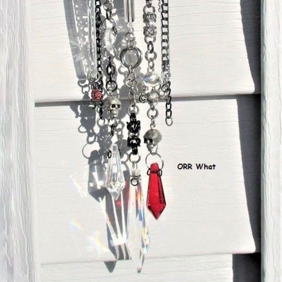 Skull Suncatcher Decor Crystals Chimes Valentine Link Heart Rose bUniqueChains - Picture 8 of 8